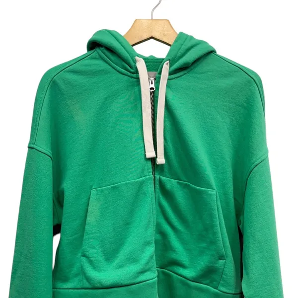Everlane The Track Organic Cotton Hoodie in Bright Jade size XS NWT - Image 4