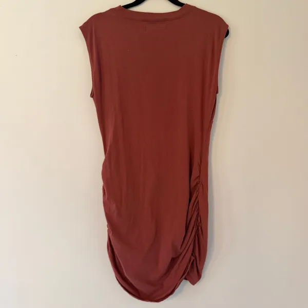 Free People‎ Beach Ruched Scrunch Side Sleeveless Mini Dress 100% Cotton Sz Med - Image 8