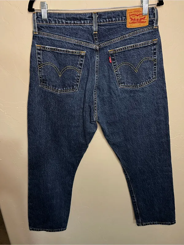 Levi’s 501 Crop High Rise Distressed Straight Leg Button Fly Denim Jeans - Image 8