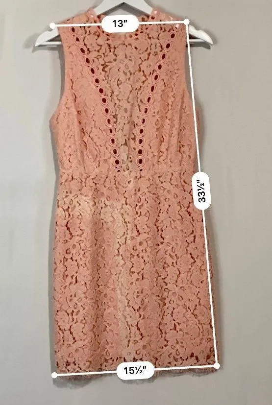 Main Strip Women’s Sleeveless Open Back Lace Mini Dress Pink NWOT - Image 9