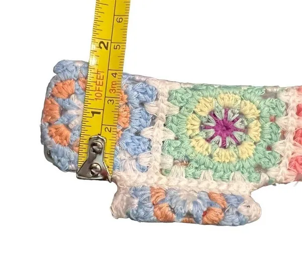 Boho Crochet Multicolor Granny Square Hair Claw Clip Eco-Friendly - Image 5