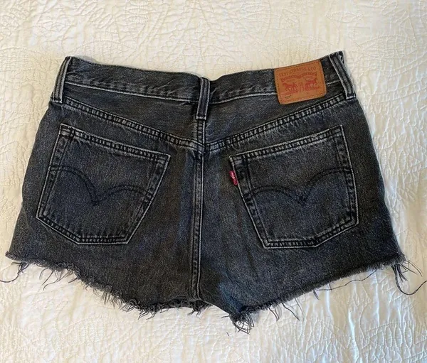 Levi's Distressed Black  Shorts - Image 2