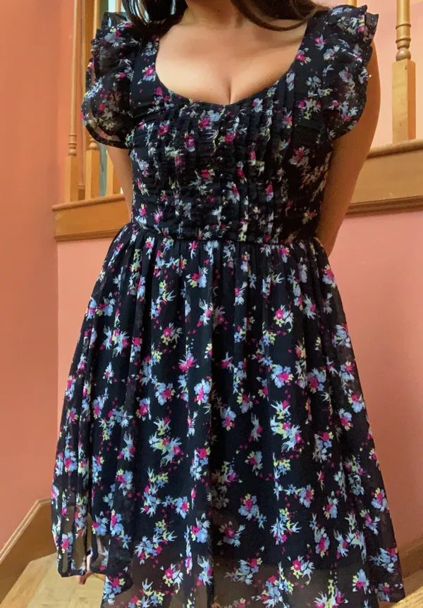 H&M Black Floral Dress - Image 3