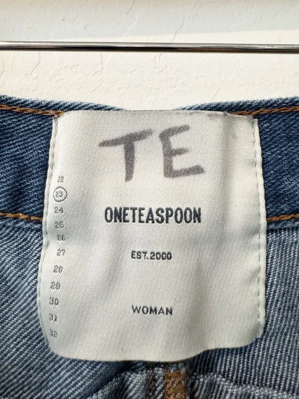 One Teaspoon Shorts Size 23 Blue Moon Le Wolves Button Fly Frayed Retro Indie‎ - Image 6