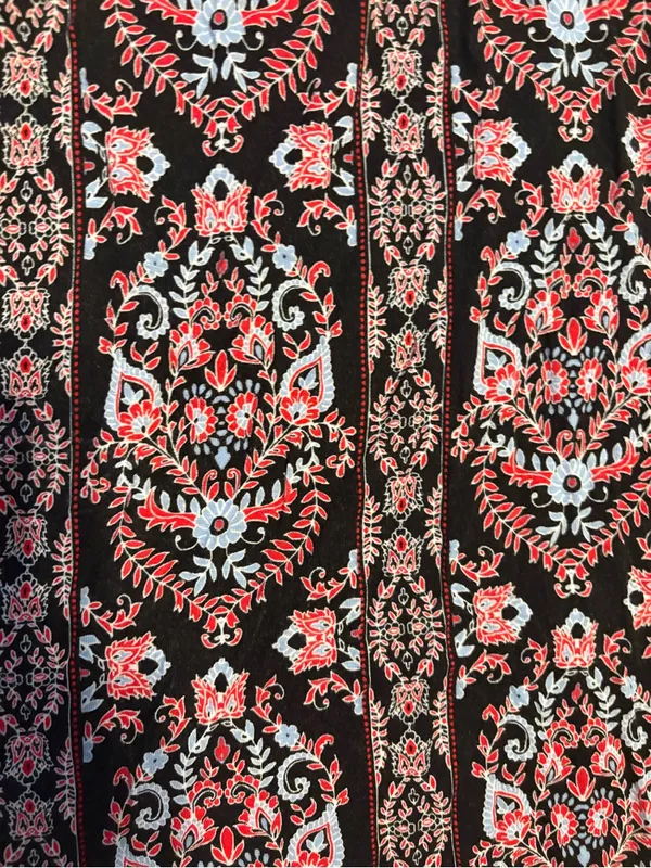 J.Jill Red and Black Skirt with Red Accent Trim - Image 2