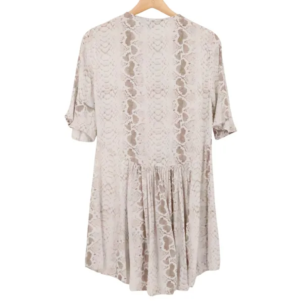 Kivari Snakeskin Print Mini Dress Womens Size XS Animal Print Ruffle Flirty - Image 2