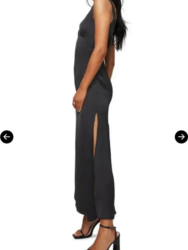 Princess Polly Lynsey V-Neck Satin Maxi Dress Size 8 - Image 3