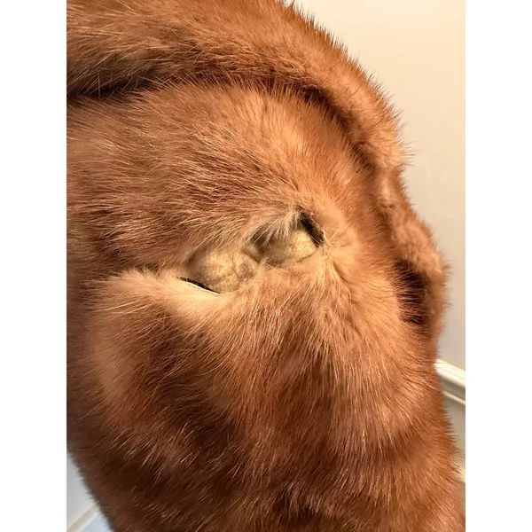 Vintage 50s/60s EMBA Autumn Haze Natural Brown Mutation Mink Fur Stole Capelet - Image 8