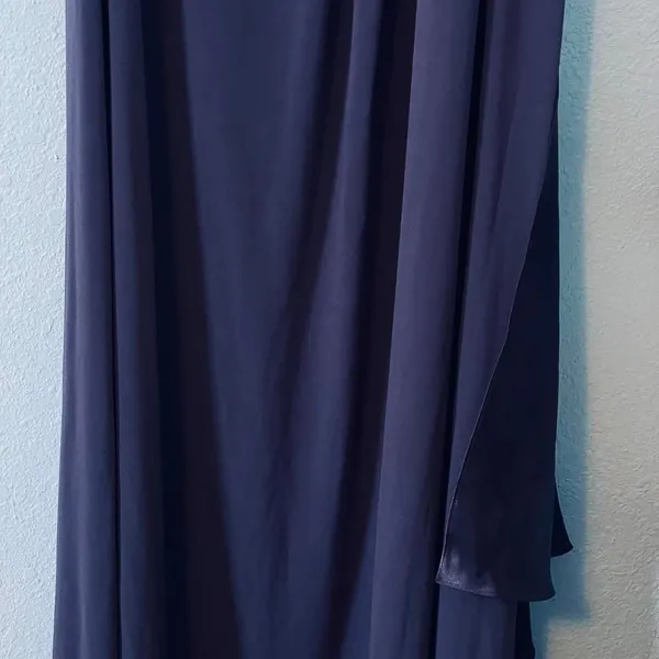 David's Bridal One-Shoulder Maxi Dress Deep Purple Goth - Image 3