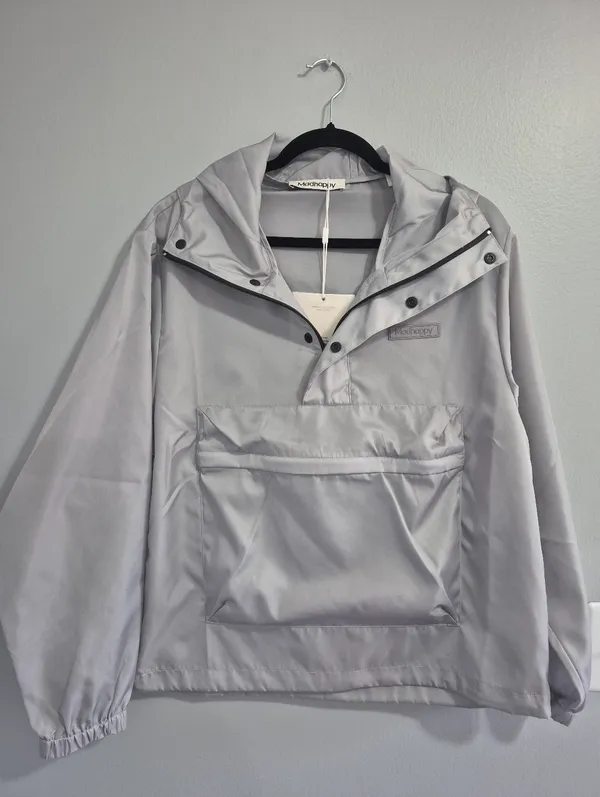 Madhappy unisex Oversized Nylon Anorak rain jacket grey Jacket Xsmall xs NWT - Image 2