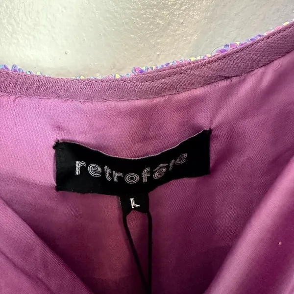 Retrofête Jill Sequin Minidress in Iridescent Size Large NWT - Image 8