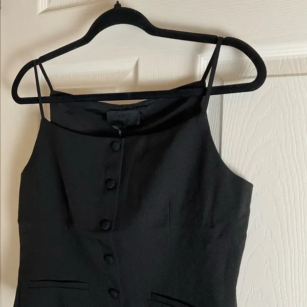 NWT Vanwell London Tailored Button-Down Vest Top - Black Size S - Image 5