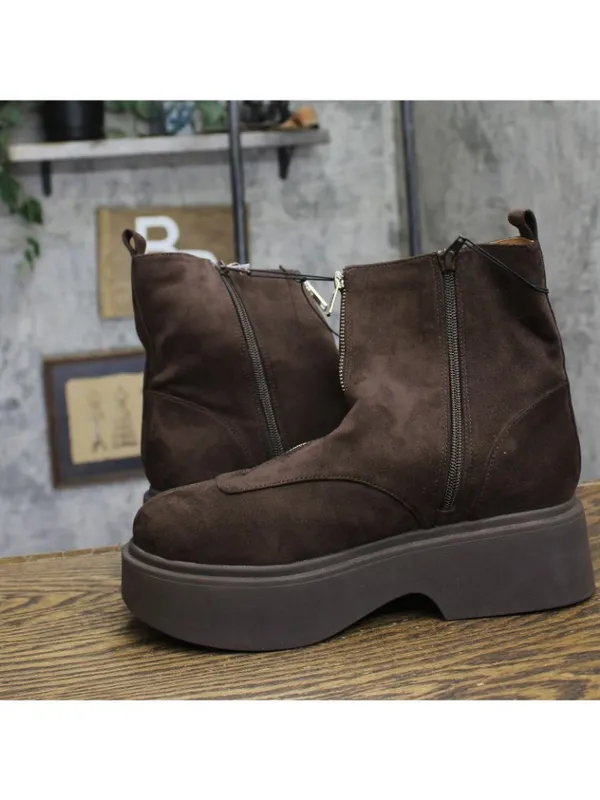 Wild Fable Womens Honor Boots Combat Platform Faux Suede 94568509 Dark Brown 9M - Image 6