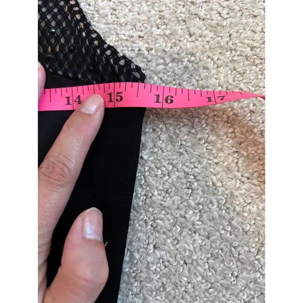 L'AGENCE Intermix Dress 4 Black Mesh Sequin V-Back Sheath Cocktail‎ LBD - Image 4