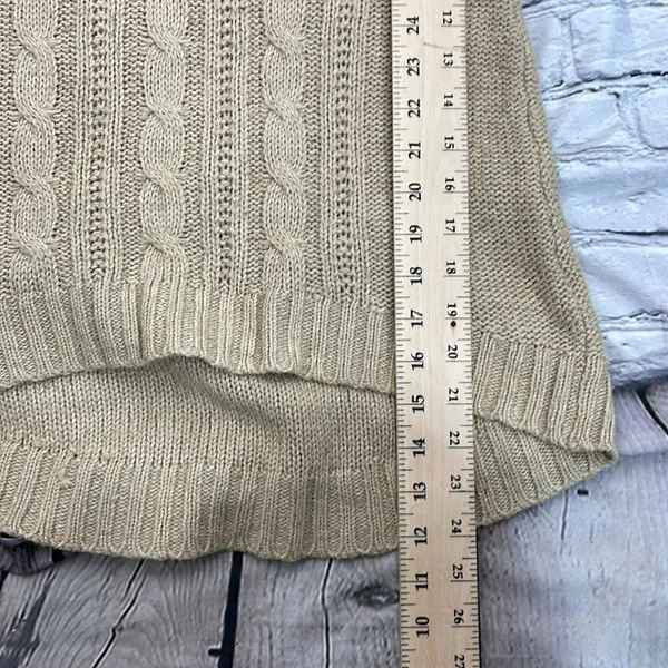Faded Glory cable knit camel color sweater size small - Image 11