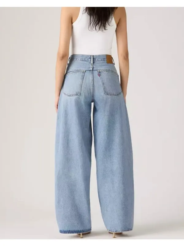 New Levi's Premium 32x30 Super Baggy Barrel Women's Jeans Table Talk Medium Wash - Image 2