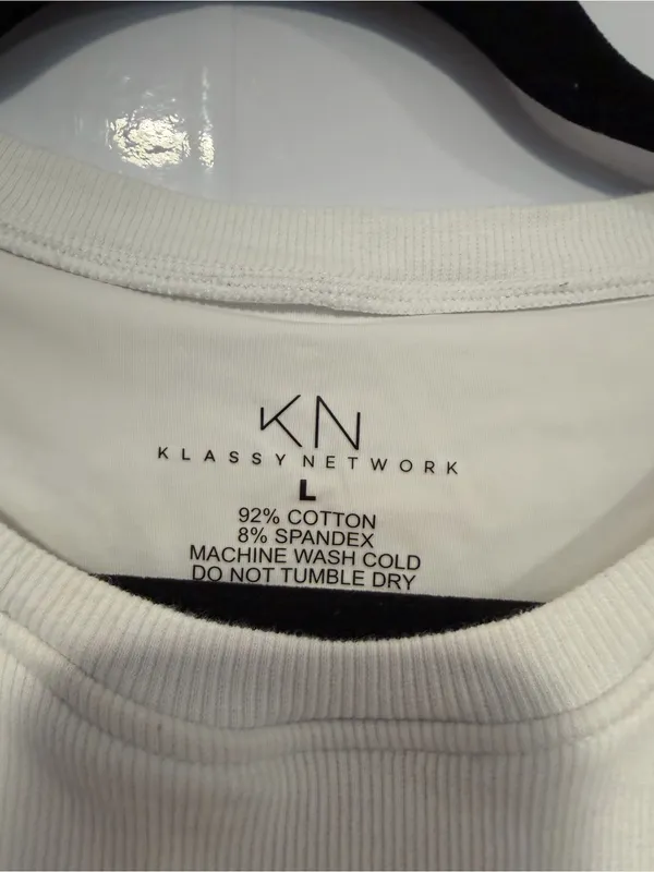 White Ribbed Klassy Network‎ Tank Top - Image 3