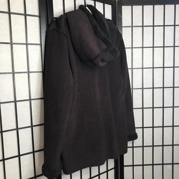 Boutique Fleece Winter Warm Hoodie Coat Jacket Purple Large - Image 4