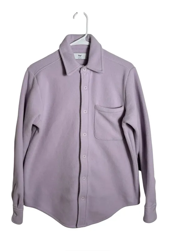 Aritzia TNA Polar Fleece Shacket Shirt Jacket Size 1 (SM) Oversized Purple - Image 2