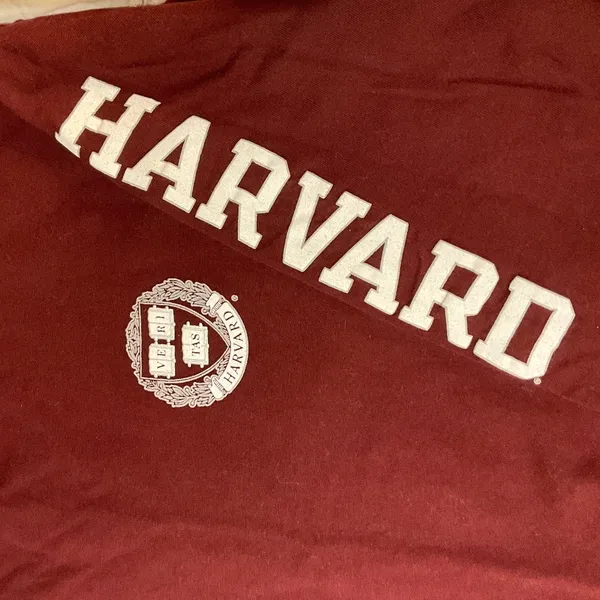 Champion Harvard University Long Sleeve Maroon Cotton Crewneck Tee Shirt XL - Image 11