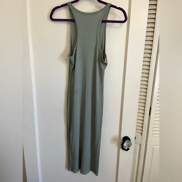 Midi ribbed tank dress Green Size L - Image 2
