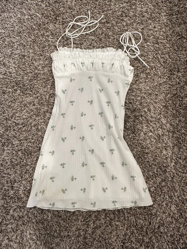 Princess Polly white floral mini dress - Image 3
