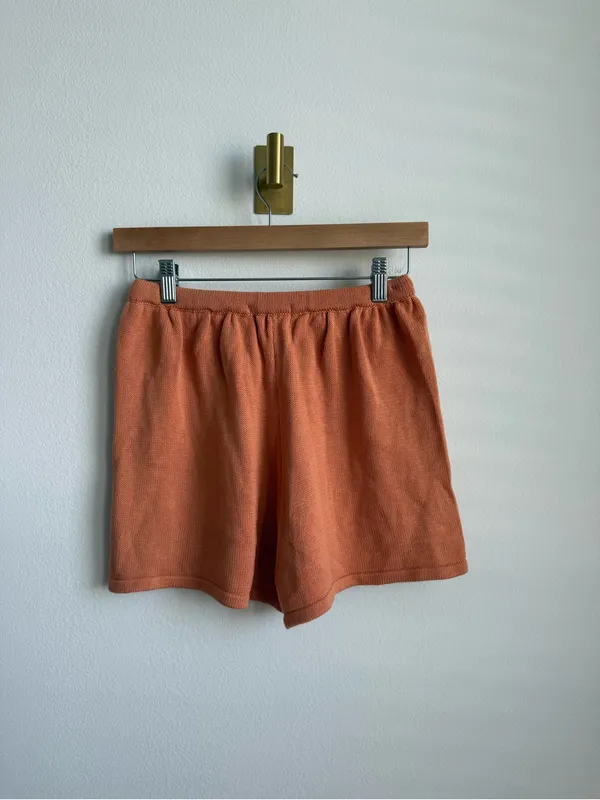 Mint Vanilla Knit Sweater Shorts Matching Set Orange Cropped Lounge Small NWT - Image 9