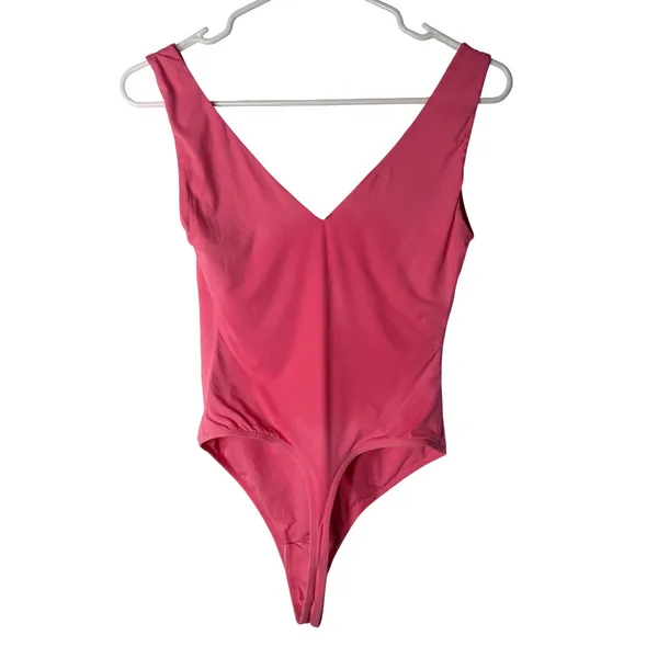 NWT Popilush Deep‎ V Neck Backless Shapewear Bodysuit Pink Medium - Image 5