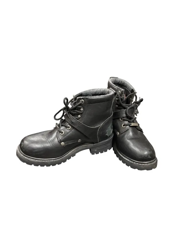 Harley Davidson 81024 wms black leather ankle moto riding boots sz 8 SKU 10-381 - Image 2