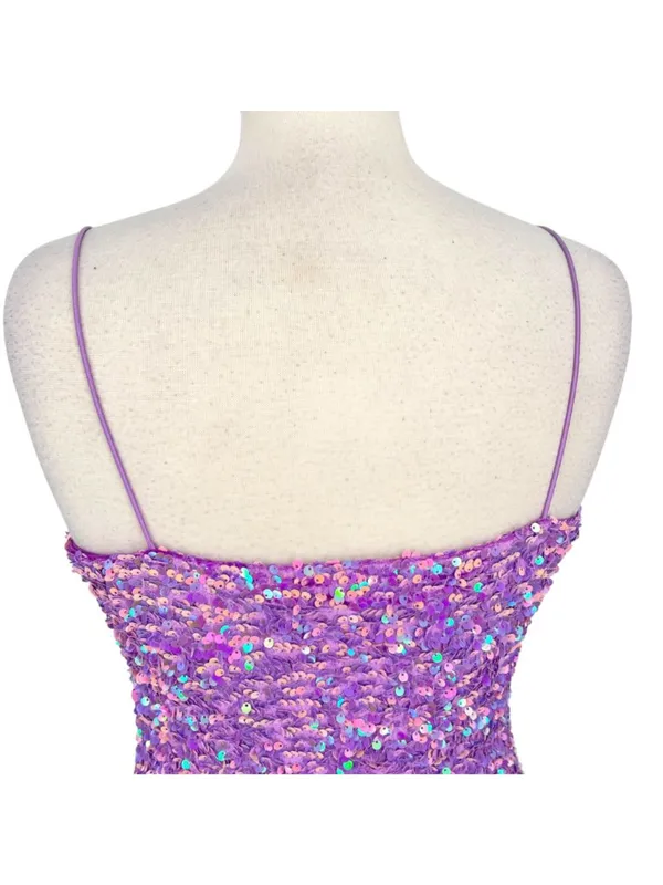 Thirty Thirty Lilac Iridescent Sequin Bodycon Mini Dress Size Medium Party Night - Image 6