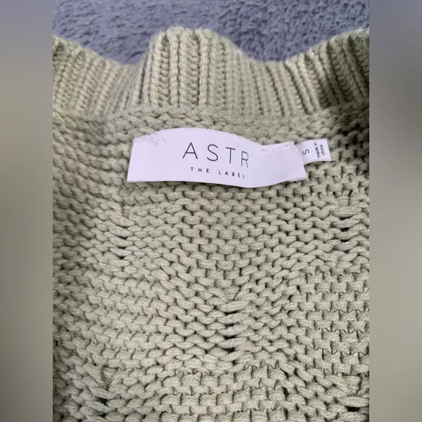 Astr the label Green Knit Cardigan Sweater small - Image 2