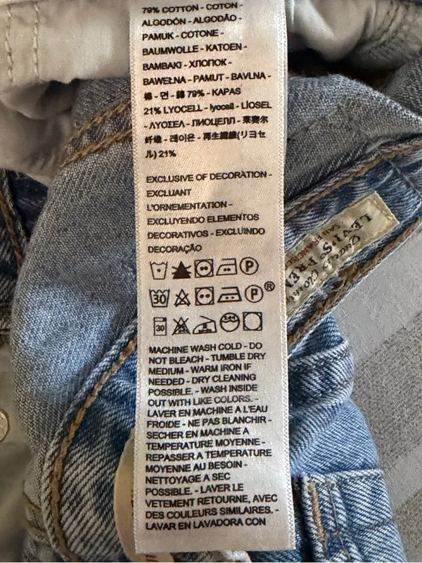Levi's Ribcage Light Wash Distressed Wide-Leg Jeans Size 24 - Image 7
