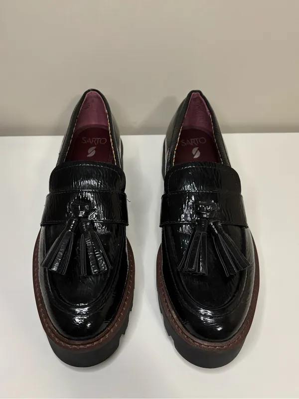 Franco Sarto Balinna Black Leather Slip On Loafers - Image 2