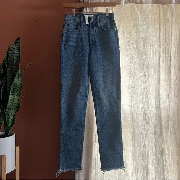 Madewell Tall Perfect Vintage Jean Ainsworth‎ Wash Raw Hem Denim NWT Size 24T - Image 2