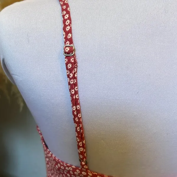 Abercrombie Red Floral Slip Dress, Size Small - Image 7