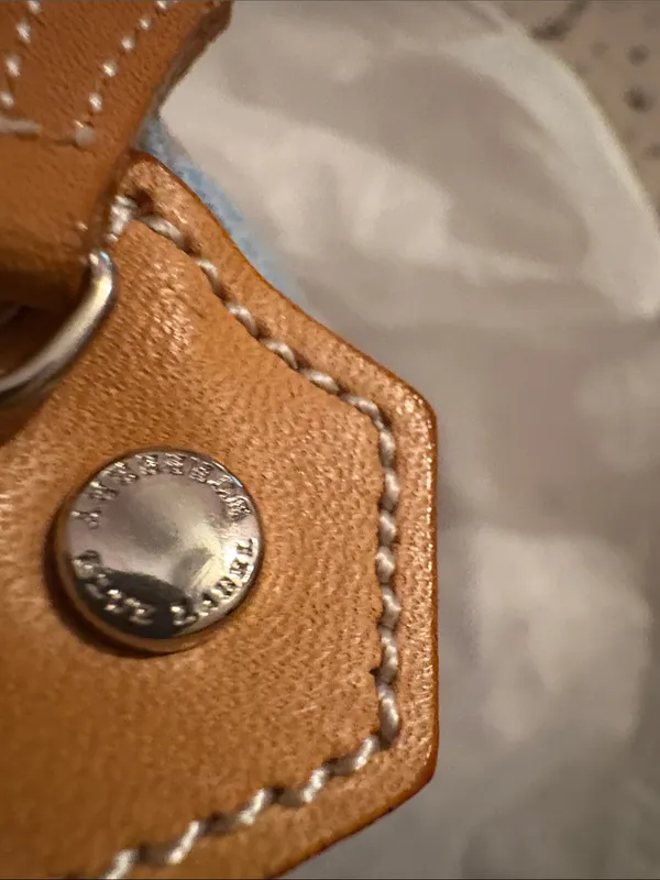 Denim & Tan Mini Satchel Handbag - Stylish Women's Purse Burberry - Image 6