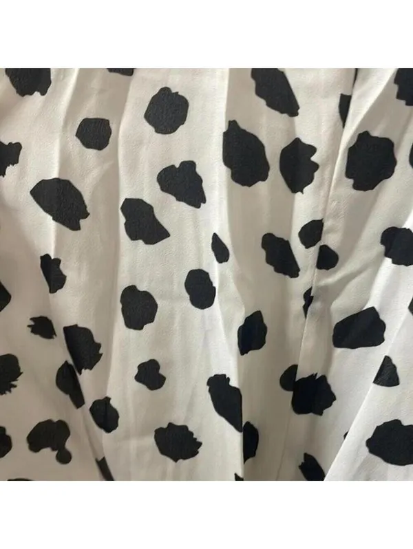 Buddy love, white and black cow Dalmatian polka dot print Racerback tank top - Image 4