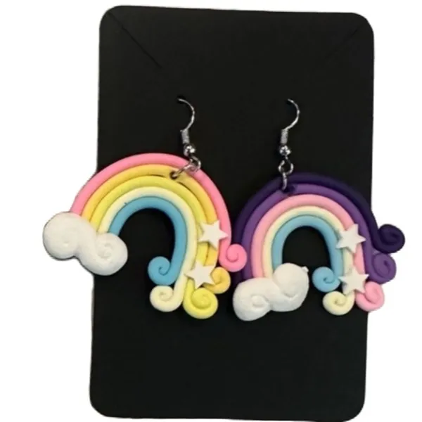 Artisan Whimsical Rainbow‎ Dangle Earrings - Image 2