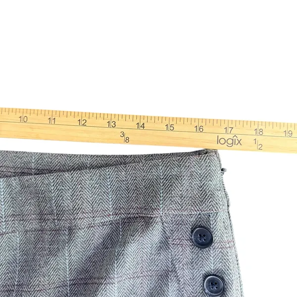 Loft High Rise Wide Leg Gray‎ Sailor Plaid Pants Womens 12 Academia Preppy Office NEW - Image 10