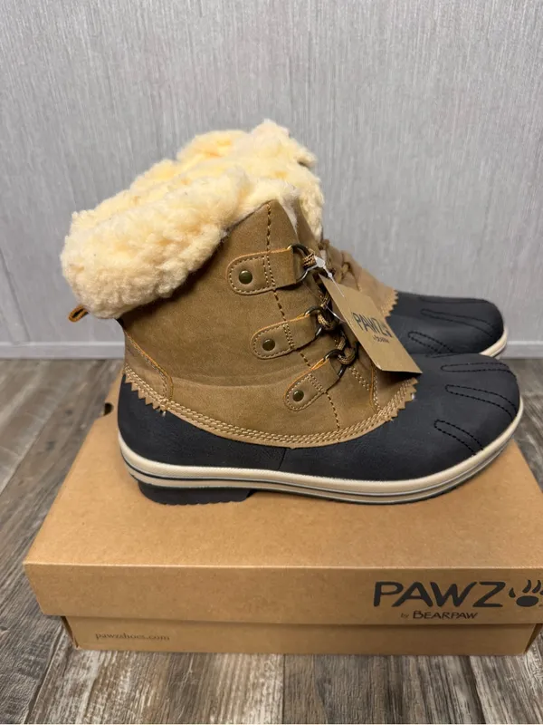 PAWZ Women’s Brown and Black Winter Duck Boots - Waterproof Lace-Up Size 9 - Image 4