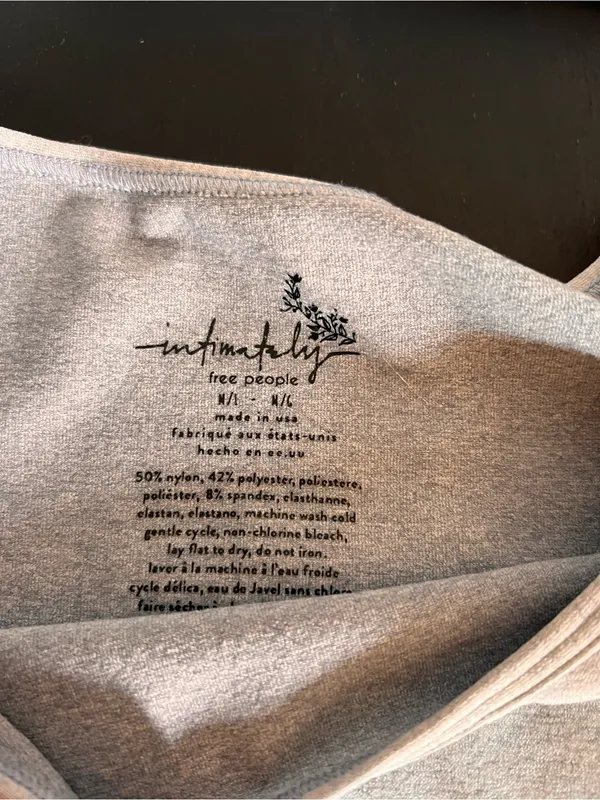Free People Gray Short Sleeve Grey Cropped Top - Image 2