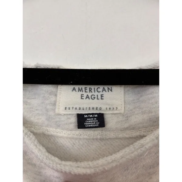 American Eagle Womens Gray Heather Boat Neck Oversized Sweatshirt Size M M/M/M - Image 5