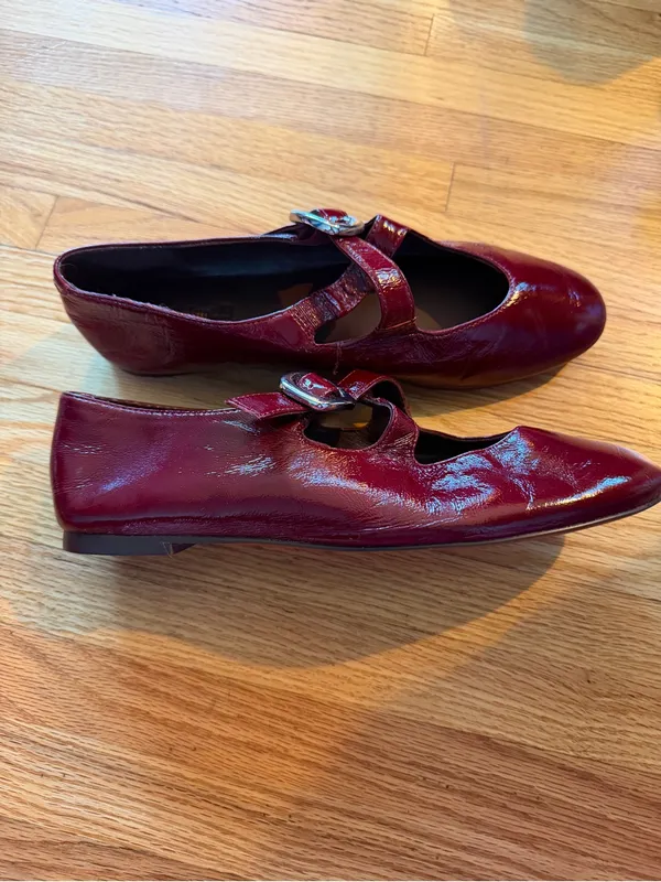 Madewell The Remy Criss Cross Mary Jane Flats in Wine Red- 8.5 - Image 6
