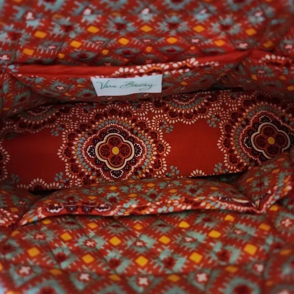 Vera Bradley Womens Shoulder Bag Red Multi Quilted Zipper Bohemian‎ - Image 4
