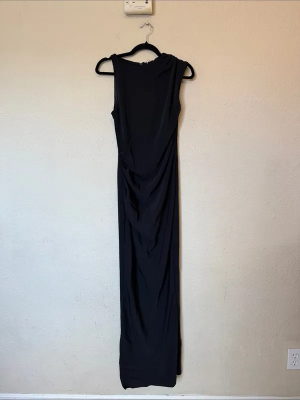 House of CB Keoni Blacl Asymmetric Draped Maxi dress nwot size XS $289 - Image 4