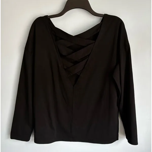 Ecowish Black Long Sleeve Top Women's Medium - Image 4