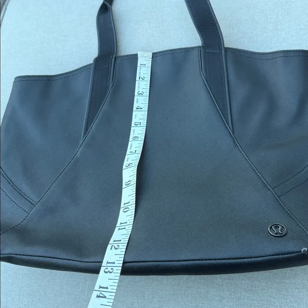 Lululemon Black Leather Tote Bag - Image 11