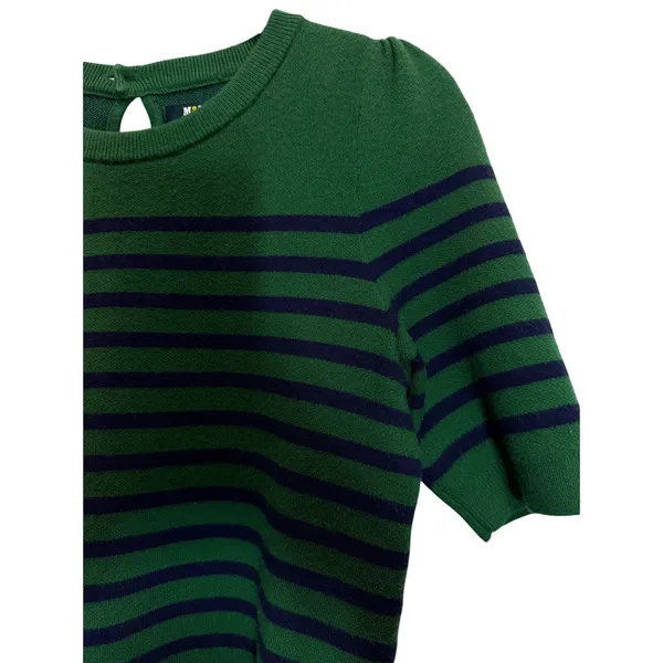 Maeve By Anthropologie Harmon Sweater Tee Green-Blue Stripes Short Sleeve Sz XS - Image 5