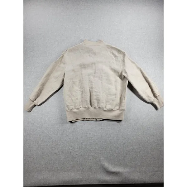 Richard Malcolm Womens Bomber Jacket Size S Cream Linen Zip Up Utility Cargo - Image 6