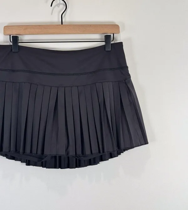 Gold Hinge Womens Skort Black Pleated Mini Tennis Skirt Lined High Waist XL - Image 7